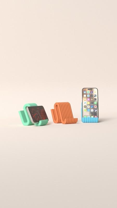 Modern Ribbed Tasarım Telefon Tutucu - Estetik Masaüstü Stand Görsel 10
