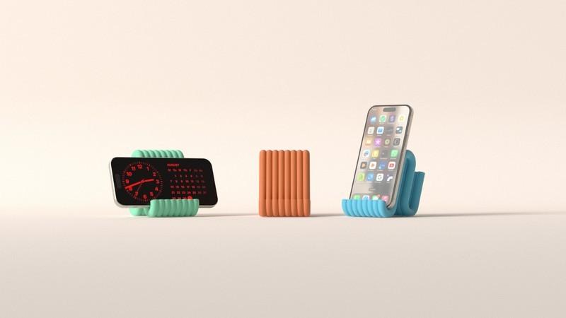 Modern Ribbed Tasarım Telefon Tutucu - Estetik Masaüstü Stand Görsel 2
