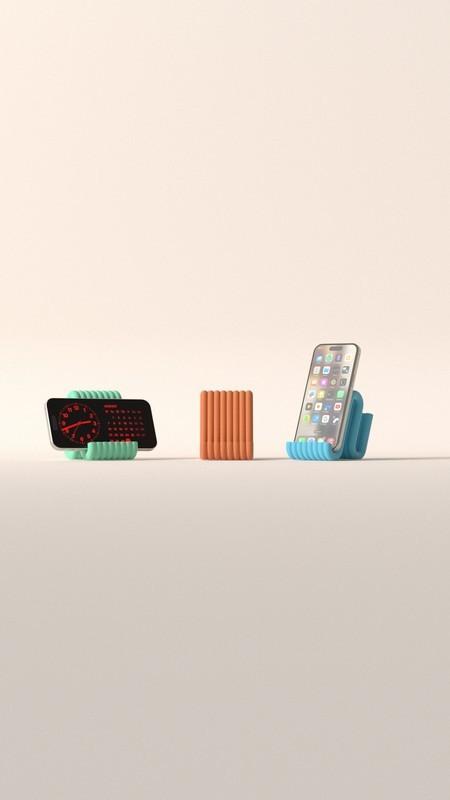 Modern Ribbed Tasarım Telefon Tutucu - Estetik Masaüstü Stand Görsel 7