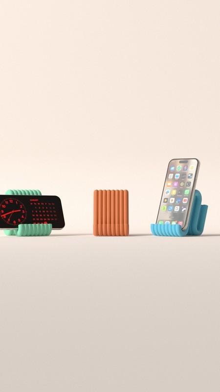 Modern Ribbed Tasarım Telefon Tutucu - Estetik Masaüstü Stand Görsel 8