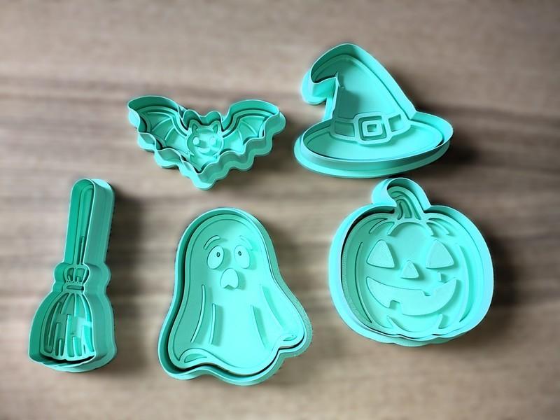 5 Parçalı Halloween Temalı Özel Tasarım Seramik, Kurabiye ve Hamur Kalıp Seti | Craftelle 3D Kurabiye Kalıbı