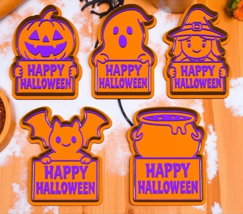 5’li Halloween Temalı Özel Tasarım Kurabiye ve Hamur Kalıbı Seti | Craftelle 3D Kurabiye Kalıbı
