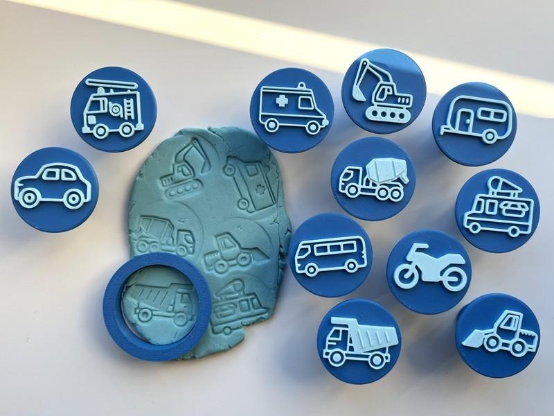 12'li Araç ve İş Makinesi Temalı Kurabiye ve Oyun Hamuru Kalıp Seti | Craftelle 3D Kurabiye Kalıbı