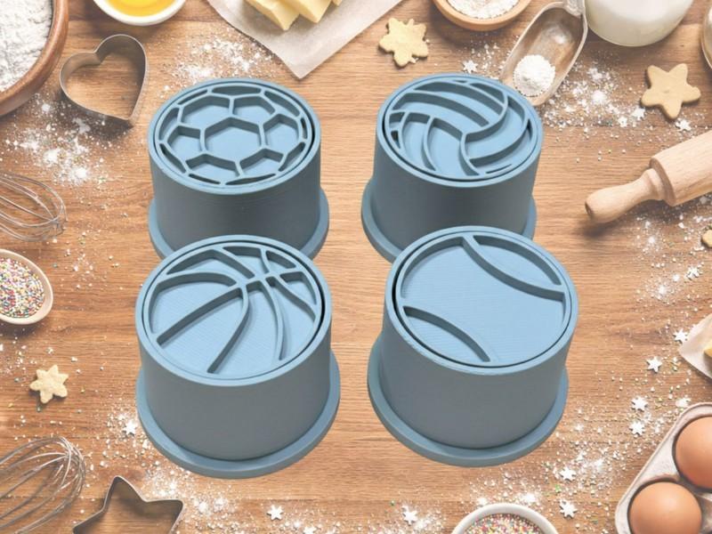 Spor Temalı 4'lü Hamur ve Kurabiye Şekillendirici Kalıp Seti | Craftelle 3D Kurabiye Kalıbı