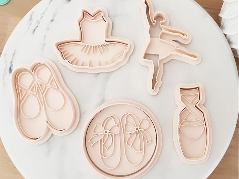 Balerin Temalı Özel Tasarım Seramik, Kurabiye Kalıbı ve Damga Seti | Craftelle 3D Kurabiye Kalıbı