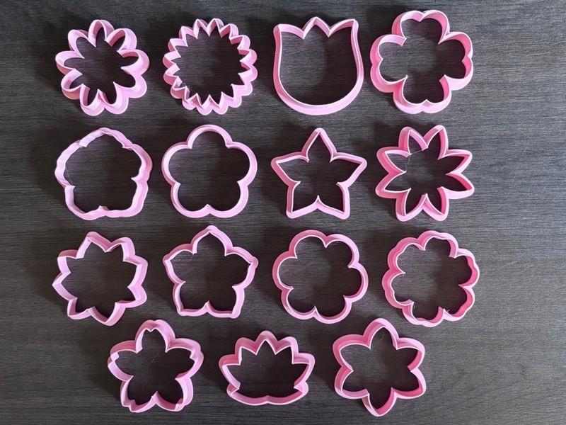 15 Parça Çiçek Bahçesi Temalı Özel Tasarım Seramik ve Hamur Kalıbı Kesici Seti | Craftelle 3D Kurabiye Kalıbı