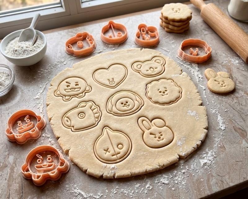 BTS BT21 Karakter Figürlü Özel Tasarım Seramik, Kurabiye ve Hamur Kalıbı Görsel 2