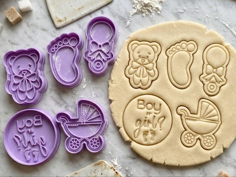 Baby Shower Temalı Özel Tasarım Kurabiye ve Hamur Kalıbı Seti | Craftelle 3D Kurabiye Kalıbı