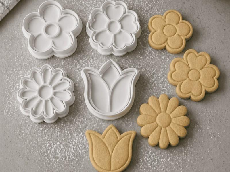 Çiçek Temalı Özel Tasarım Seramik ve Hamur Şekillendirici Kalıp Seti | Craftelle 3D Kurabiye Kalıbı