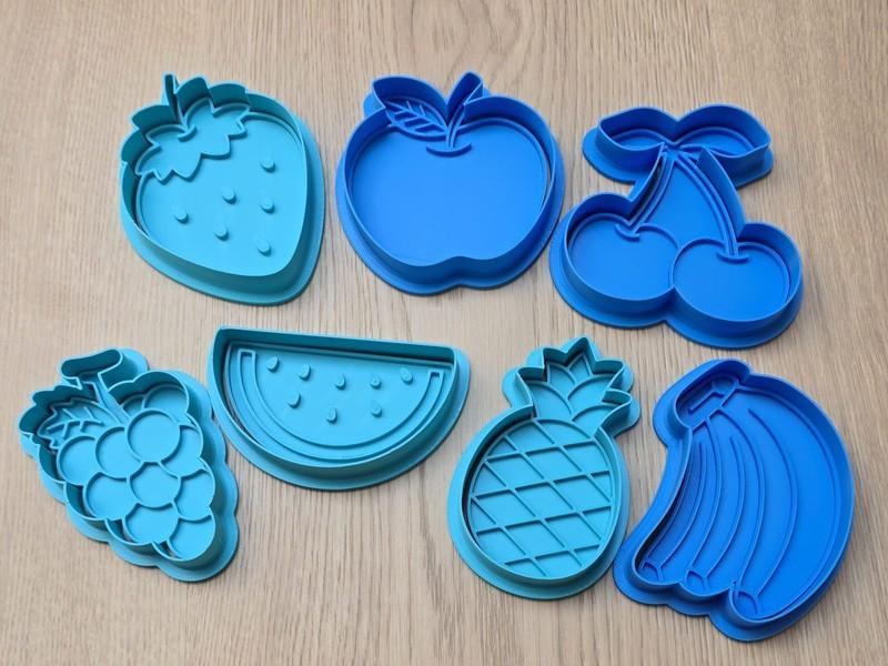 Meyve Figürlü Özel Tasarım Seramik, Kurabiye, Hamur ve Fondan Kalıp Seti | Craftelle 3D Kurabiye Kalıbı