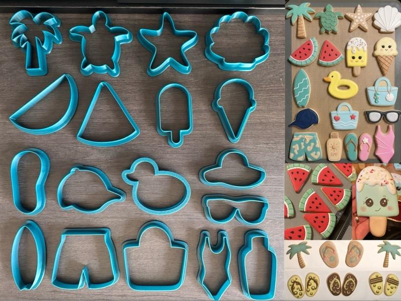 18 Parça Yaz Temalı Özel Tasarım Kurabiye ve Hamur Kalıbı Seti | Craftelle 3D Kurabiye Kalıbı