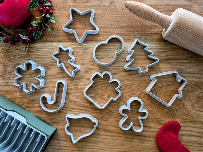 Yılbaşı Temalı Kurabiye Kalıbı Hamur Şekillendirici Seti 10 Parça Kesici | Craftelle 3D Kurabiye Kalıbı