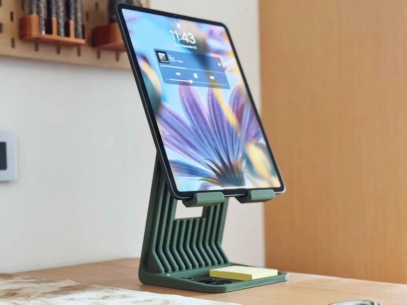Tablet İçin Şarj Kablo Kanallı Pratik Masaüstü Düzenleyici Stand | Craftelle 3D Kurabiye Kalıbı