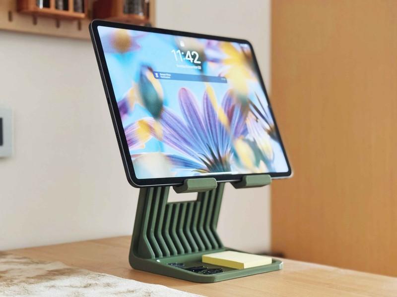Tablet İçin Şarj Kablo Kanallı Pratik Masaüstü Düzenleyici Stand Görsel 2