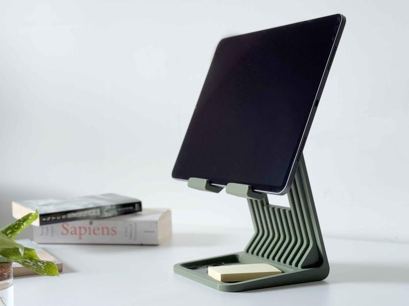 Tablet İçin Şarj Kablo Kanallı Pratik Masaüstü Düzenleyici Stand Görsel 4