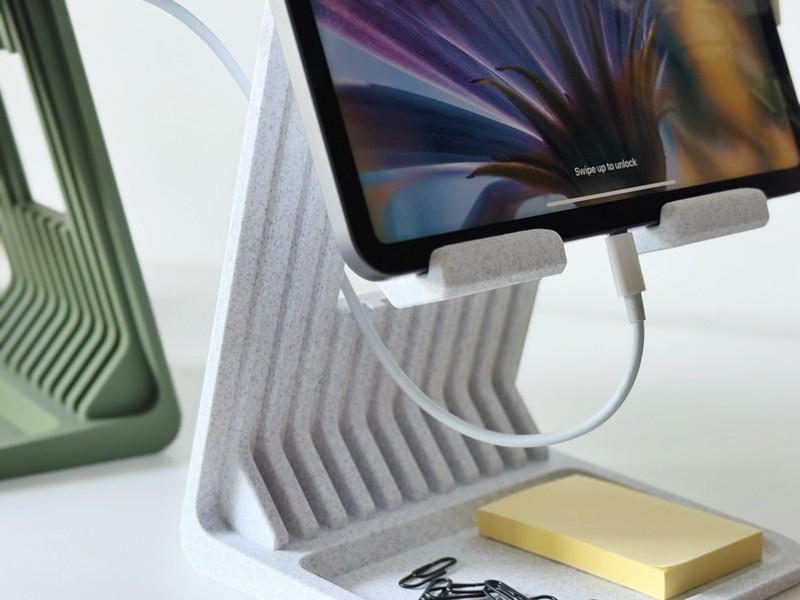 Tablet İçin Şarj Kablo Kanallı Pratik Masaüstü Düzenleyici Stand Görsel 7