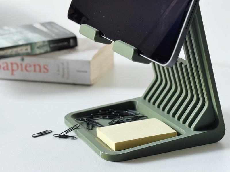 Tablet İçin Şarj Kablo Kanallı Pratik Masaüstü Düzenleyici Stand Görsel 8