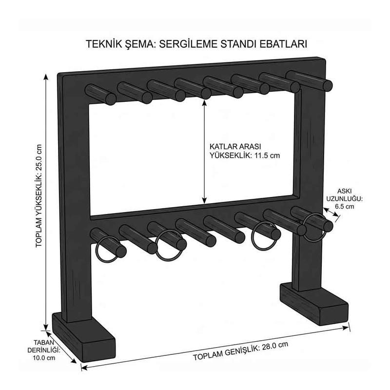 Çoklu Anahtarlık Standı: Pazar Tezgahı ve Vitrin İçin 90'lı Takı Askısı Görsel 4