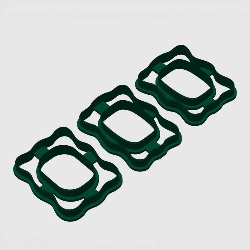 3'lü Set Barok Kıvrımlı Oval Çerçeve Seramik Kil ve Hamur Kesici Kalıp 4,5x6 cm İç Boşluk Görsel 5