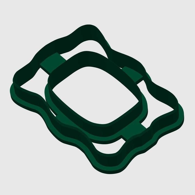 3'lü Set Barok Kıvrımlı Oval Çerçeve Seramik Kil ve Hamur Kesici Kalıp 4,5x6 cm İç Boşluk Görsel 7