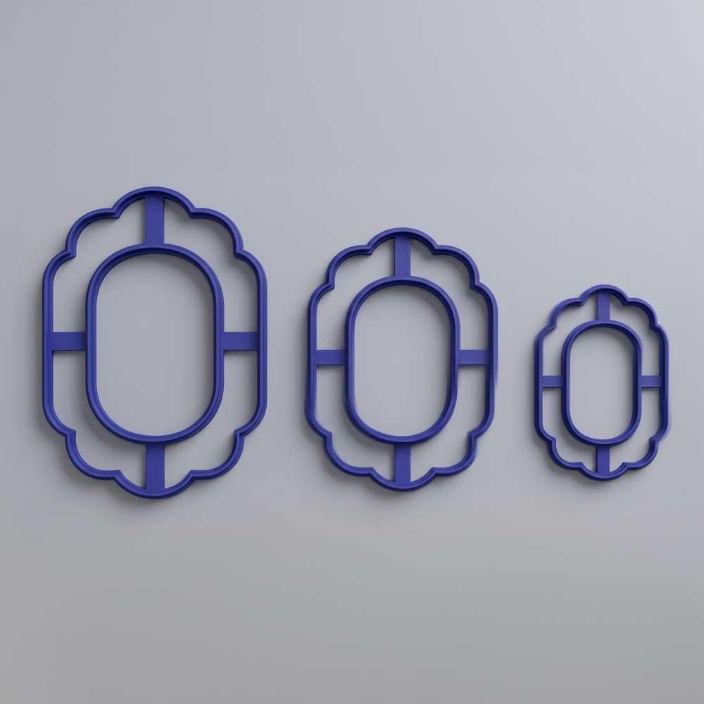 Çiçek / Dalga Kenarlı Oval Çerçeve Seramik Kesici Kalıp – Ayna, Fotoğraflık ve Polimer Kil Kalıbı | Craftelle 3D Kurabiye Kalıbı