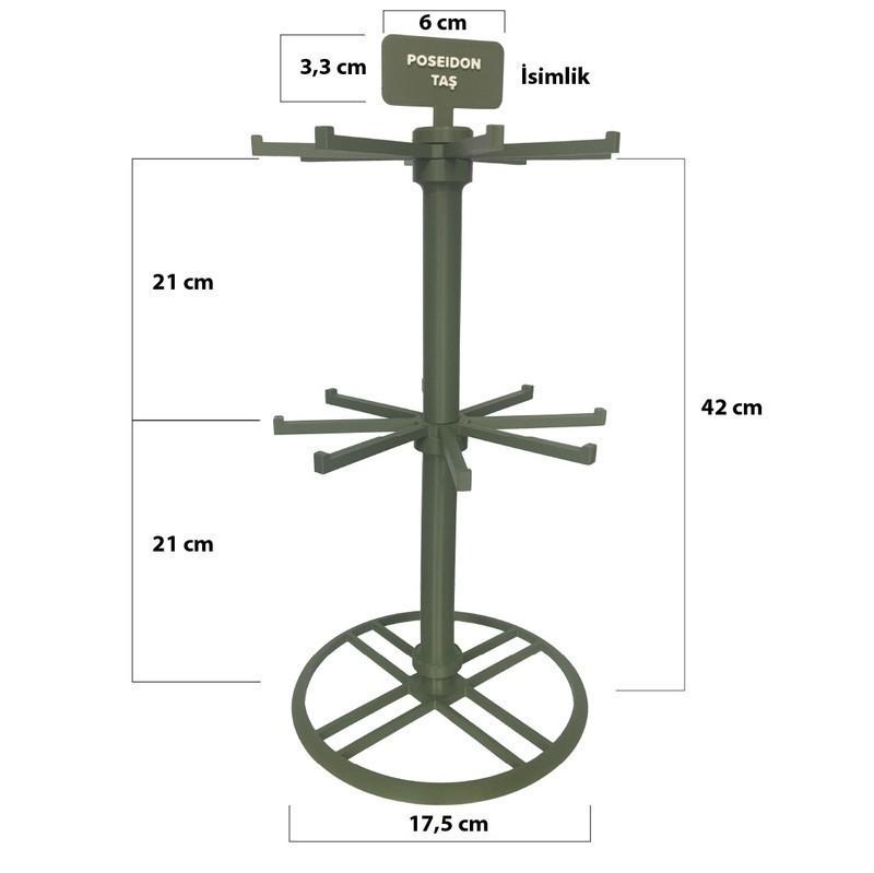 Takı ve Anahtarlık Sergileme Standı | 4 Farklı Boy, 8 Askılı, Uzun Boy Seçenekli Görsel 6