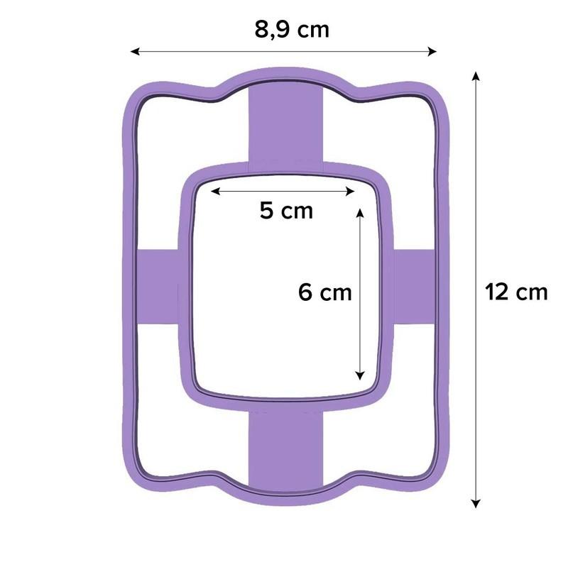 Özgün Geometrik İç İçe Çerçeve Seramik ve Polimer Kil Kalıbı - 12cm Boy Görsel 2