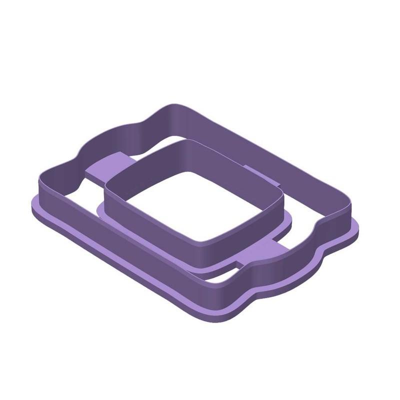 Özgün Geometrik İç İçe Çerçeve Seramik ve Polimer Kil Kalıbı - 12cm Boy Görsel 4