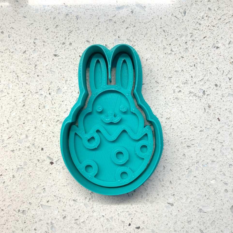 Yumurtadan Çıkan Tavşan Çok Amaçlı Kalıp: Seramik, Polimer Kil, Oyun Hamuru ve Kesici | Craftelle 3D Kurabiye Kalıbı