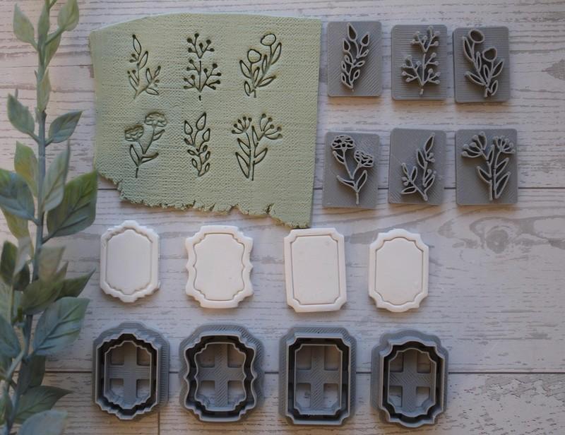 10'lu Botanik Figürlü Özel Tasarım Polimer Kil ve Hamur Kalıbı Seti | Craftelle 3D Kurabiye Kalıbı