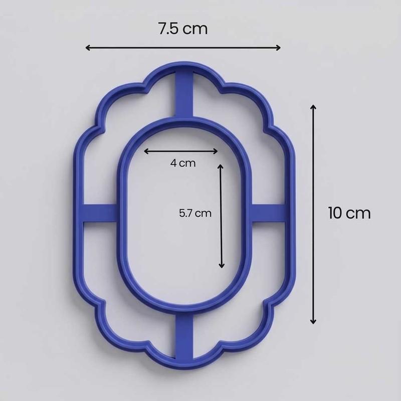 3'lü Set Oval Çerçeve Seramik Kil ve Hamur Kesici Kalıp Görsel 2