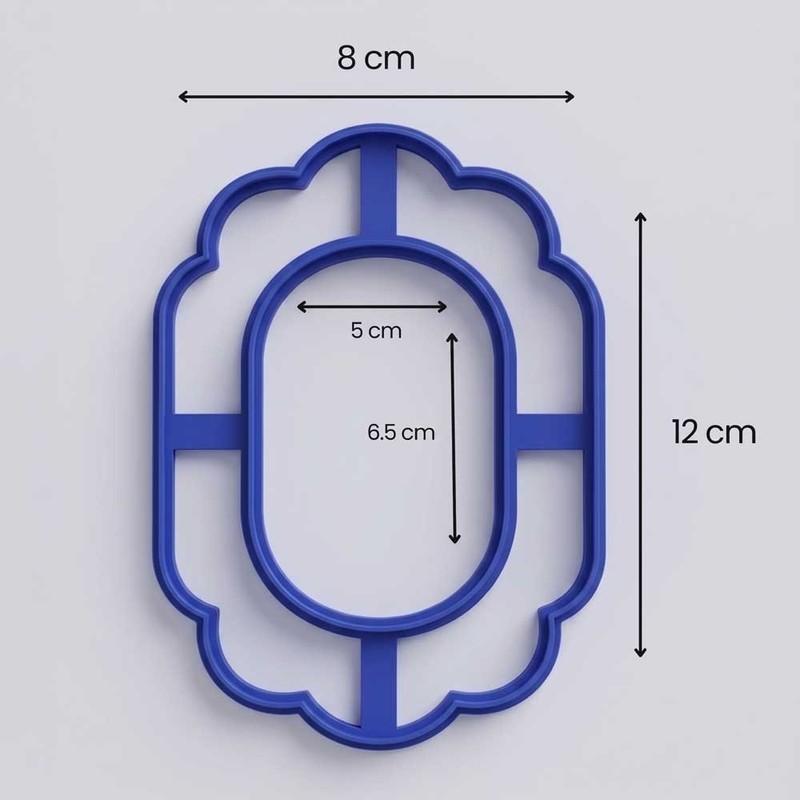 3'lü Set Oval Çerçeve Seramik Kil ve Hamur Kesici Kalıp Görsel 3