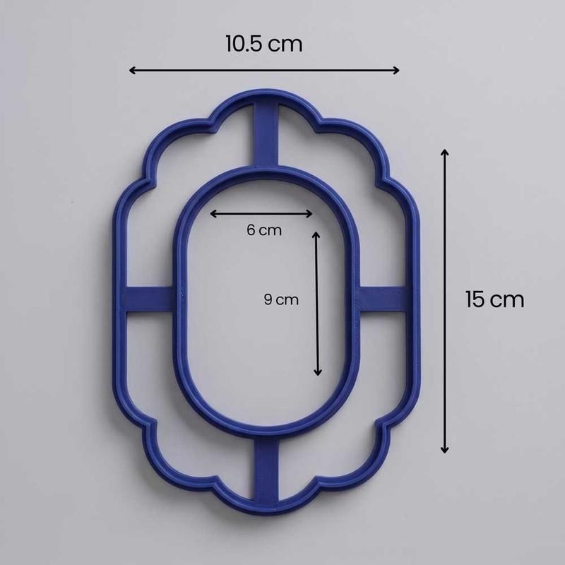 3'lü Set Oval Çerçeve Seramik Kil ve Hamur Kesici Kalıp Görsel 4