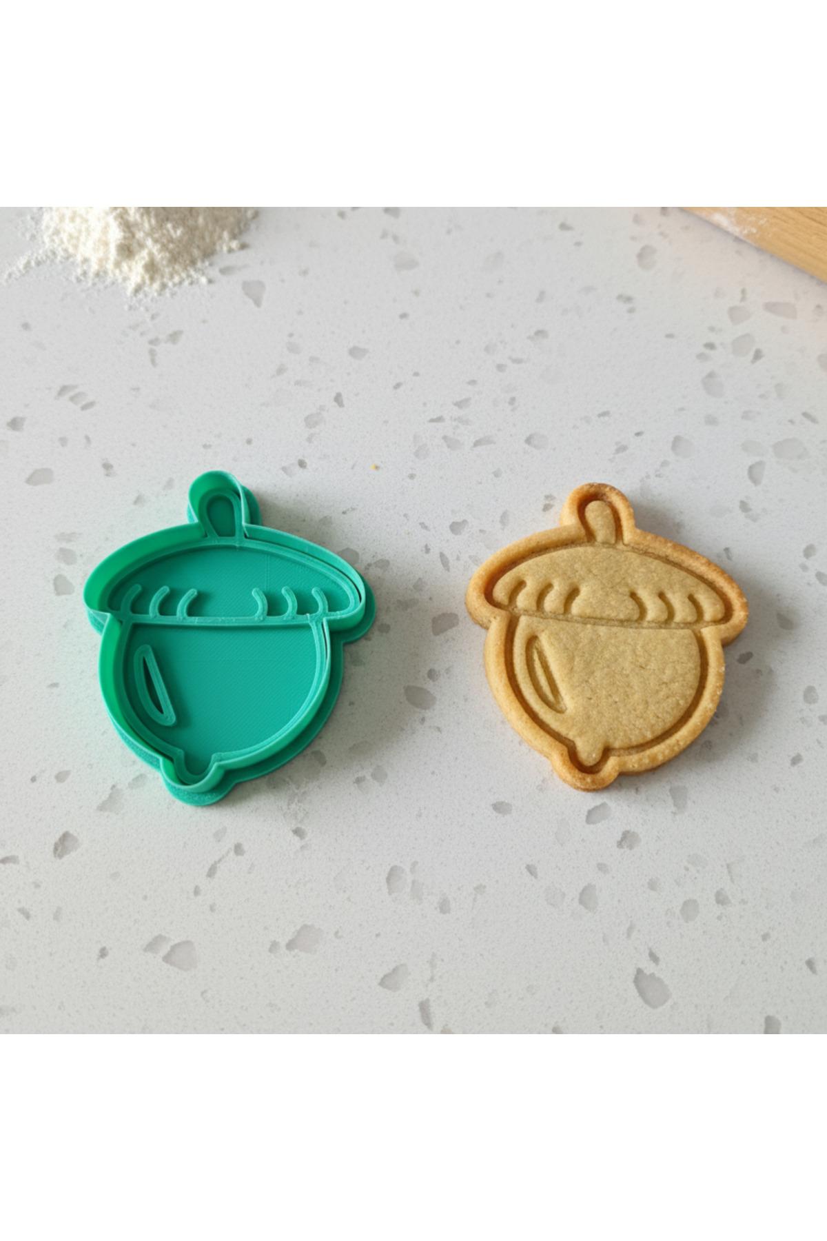 Palamut Şeklinde Kurabiye Kalıbı, Gıda Uyumlu, Sonbahar Temalı, Mutfak Gereçleri, Hamur Şekillendiri | Craftelle 3D Kurabiye Kalıbı