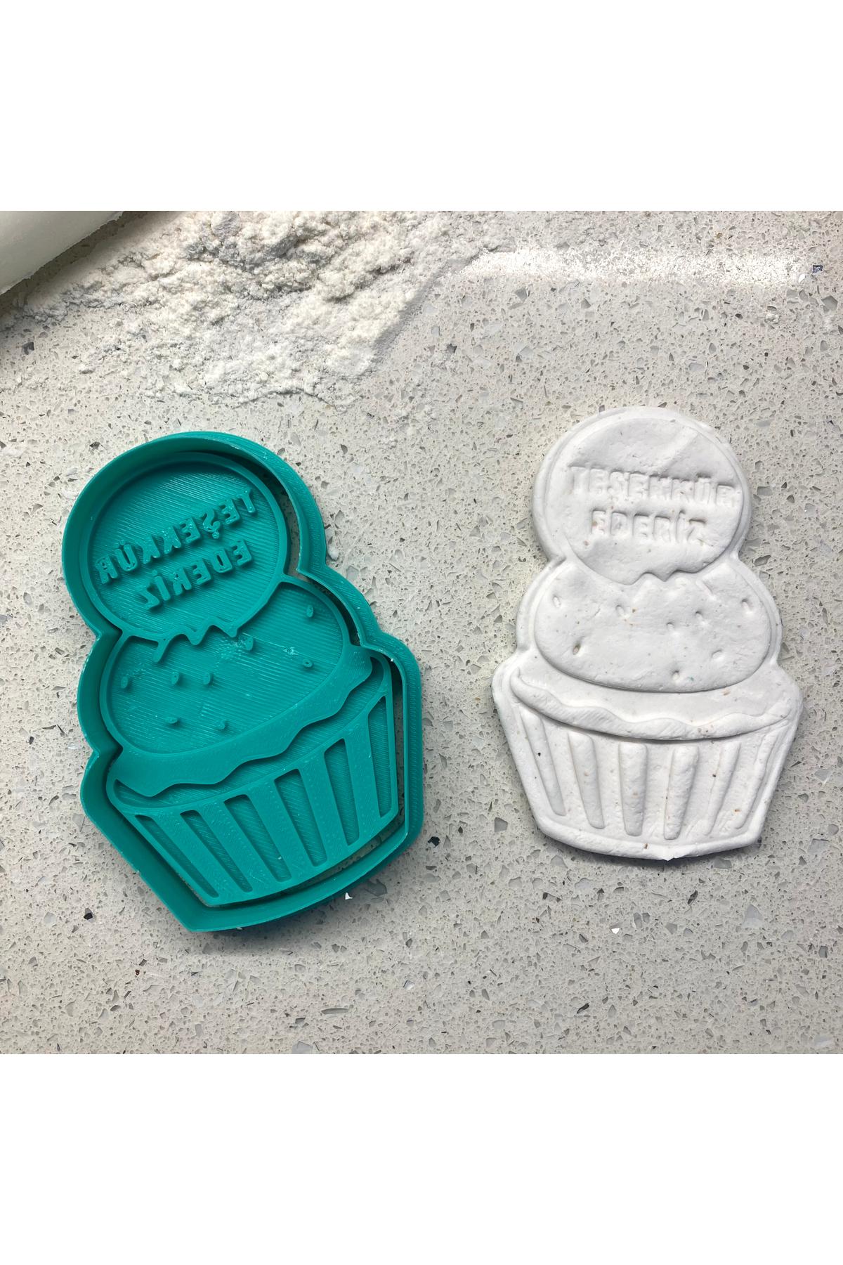 Mesajlı Kurabiye Kalıbı - Teşekkür Ederiz - Kurumsal Hediye, Baby Shower, Mevlit İçin İdeal | Craftelle 3D Kurabiye Kalıbı