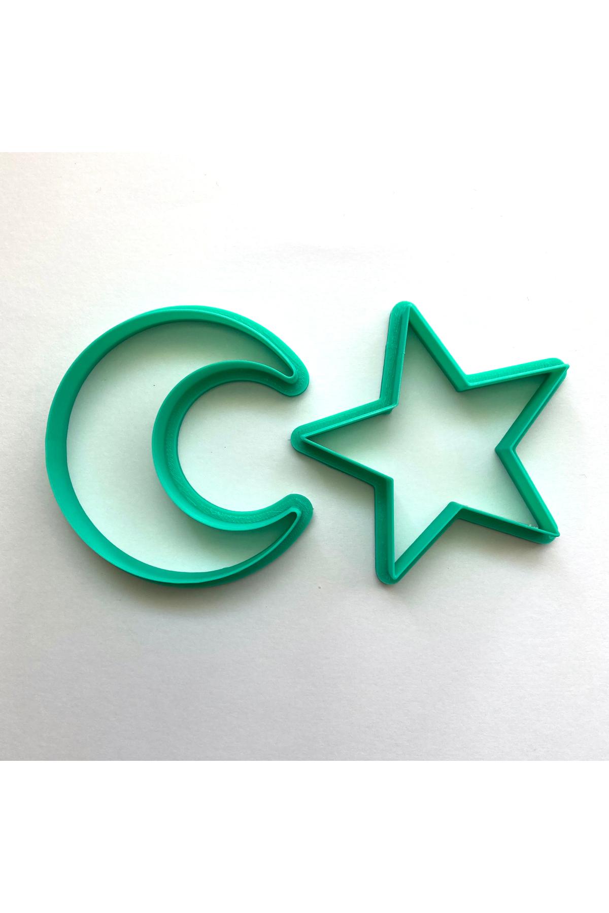 29 Ekim Cumhuriyet Bayramı Özel Ay Yıldız Kurabiye Kalıbı | 2'li Türk Bayrağı Temalı Set | Craftelle 3D Kurabiye Kalıbı