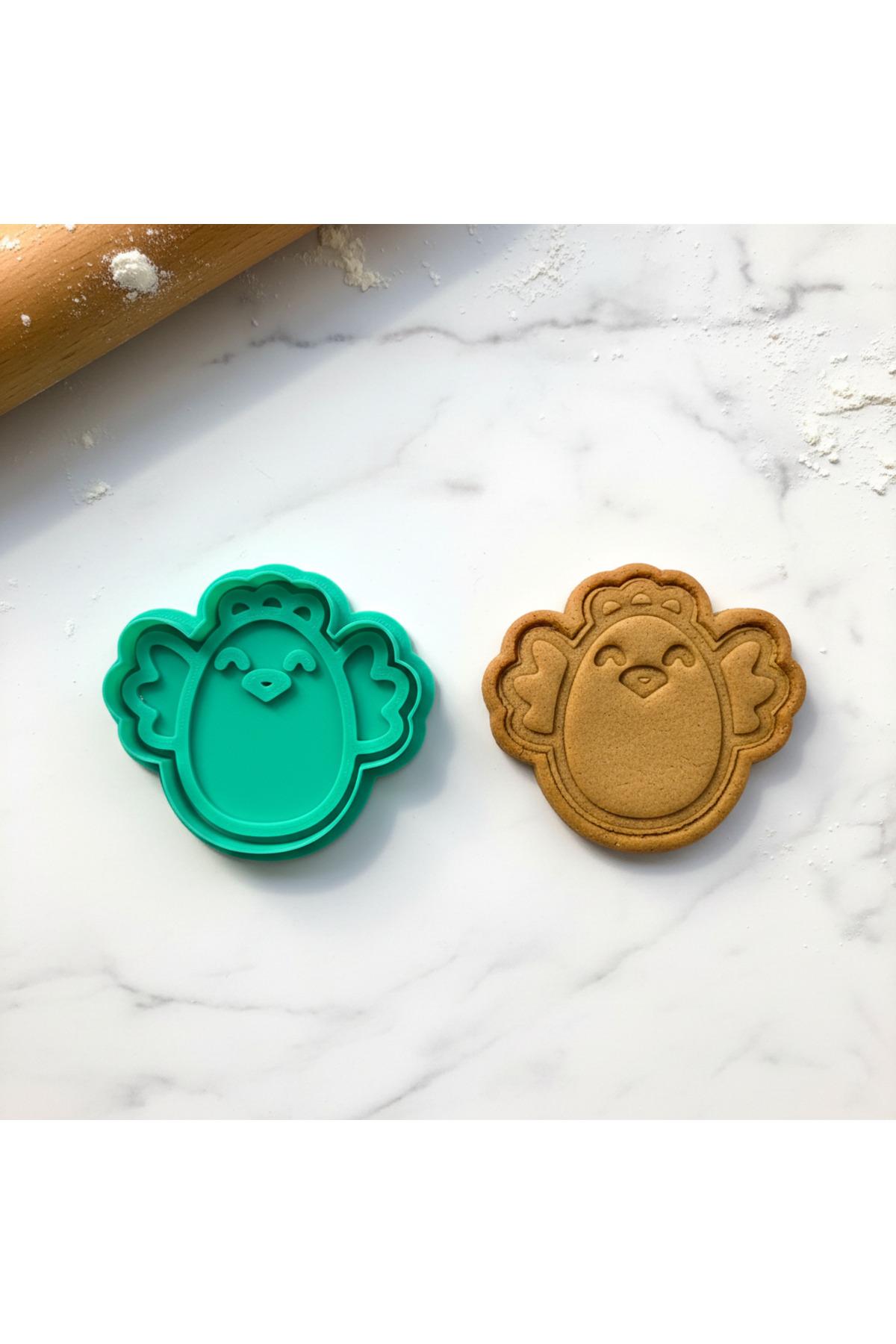 Sevimli Kuş (Civciv) Kurabiye Kalıbı ve Damga Seti | Baby Shower ve Bahar Temalı | Craftelle 3D Kurabiye Kalıbı