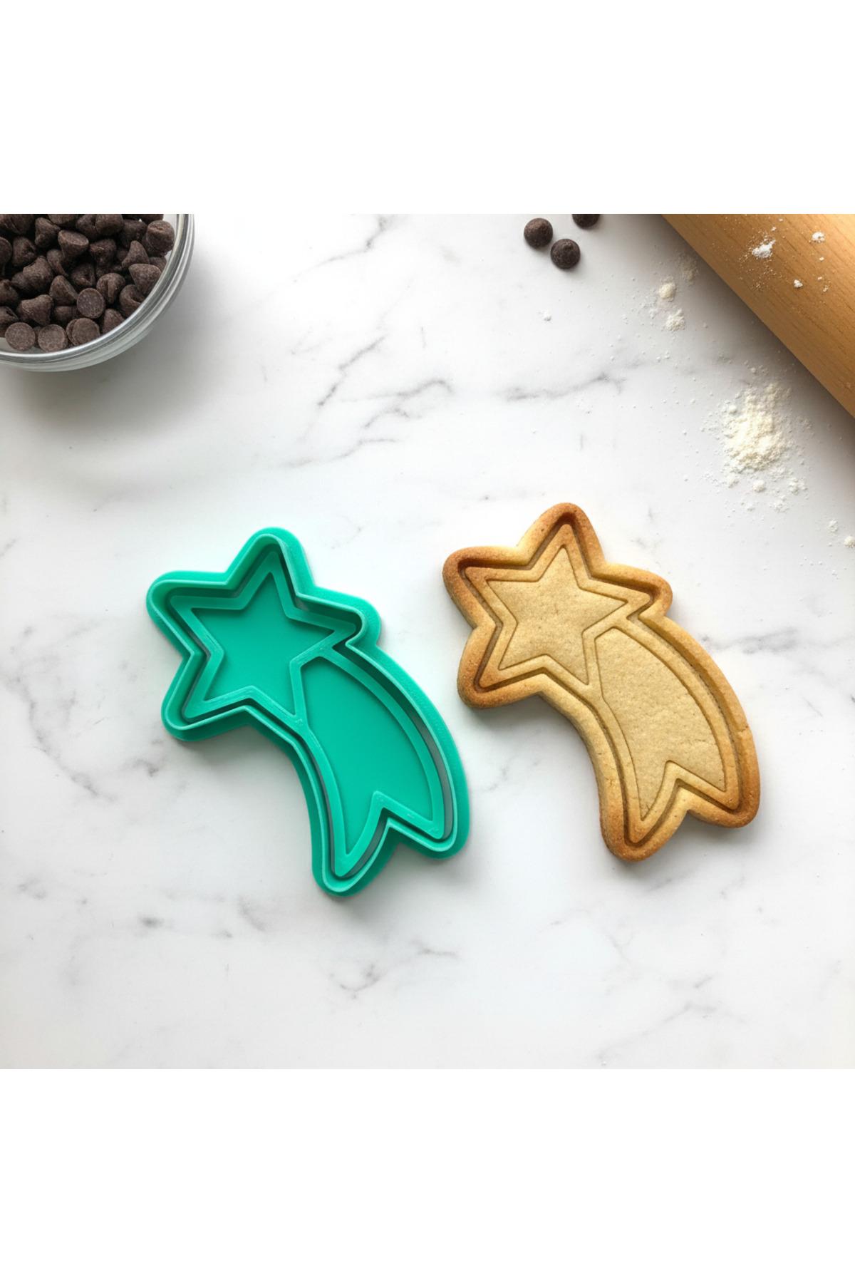 Sihirli Kayan Yıldız Kurabiye Kalıbı | Yılbaşı, Doğum Günü ve Baby Shower İçin | Craftelle 3D Kurabiye Kalıbı