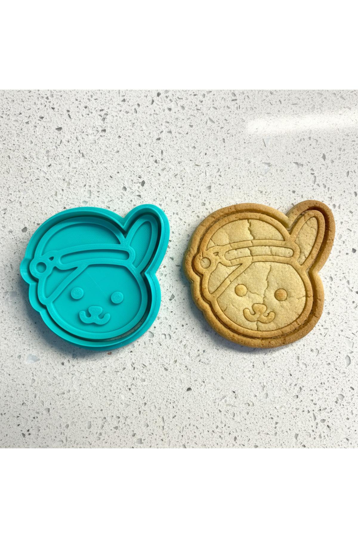 Şapkalı Tavşan Kurabiye Kalıbı ve Damga Seti | Yılbaşı, Kış Temalı Şeker Hamuru, Kil Şekillendirici | Craftelle 3D Kurabiye Kalıbı