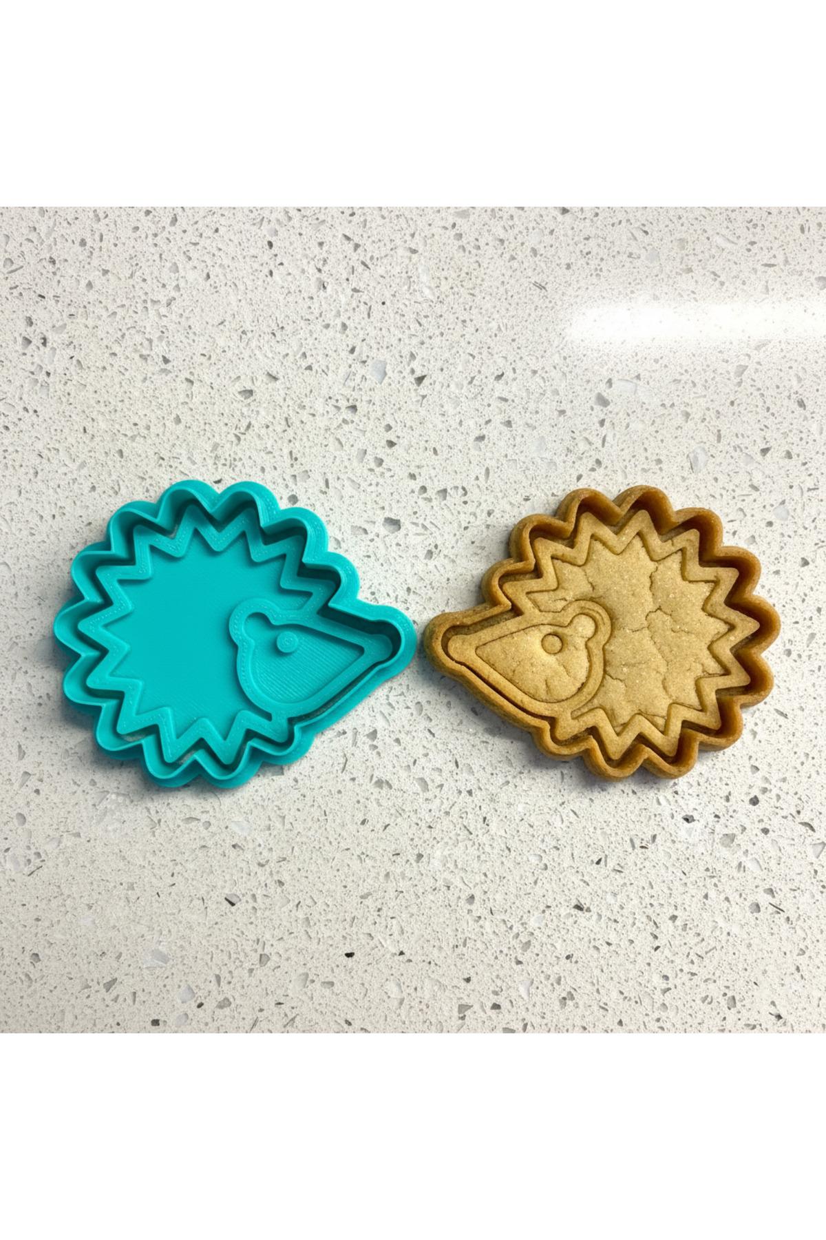 Sevimli Kirpi Kurabiye Kalıbı ve Damga Seti | Şeker Hamuru, Kil, Hamur Şekillendirici | Orman Temalı | Craftelle 3D Kurabiye Kalıbı