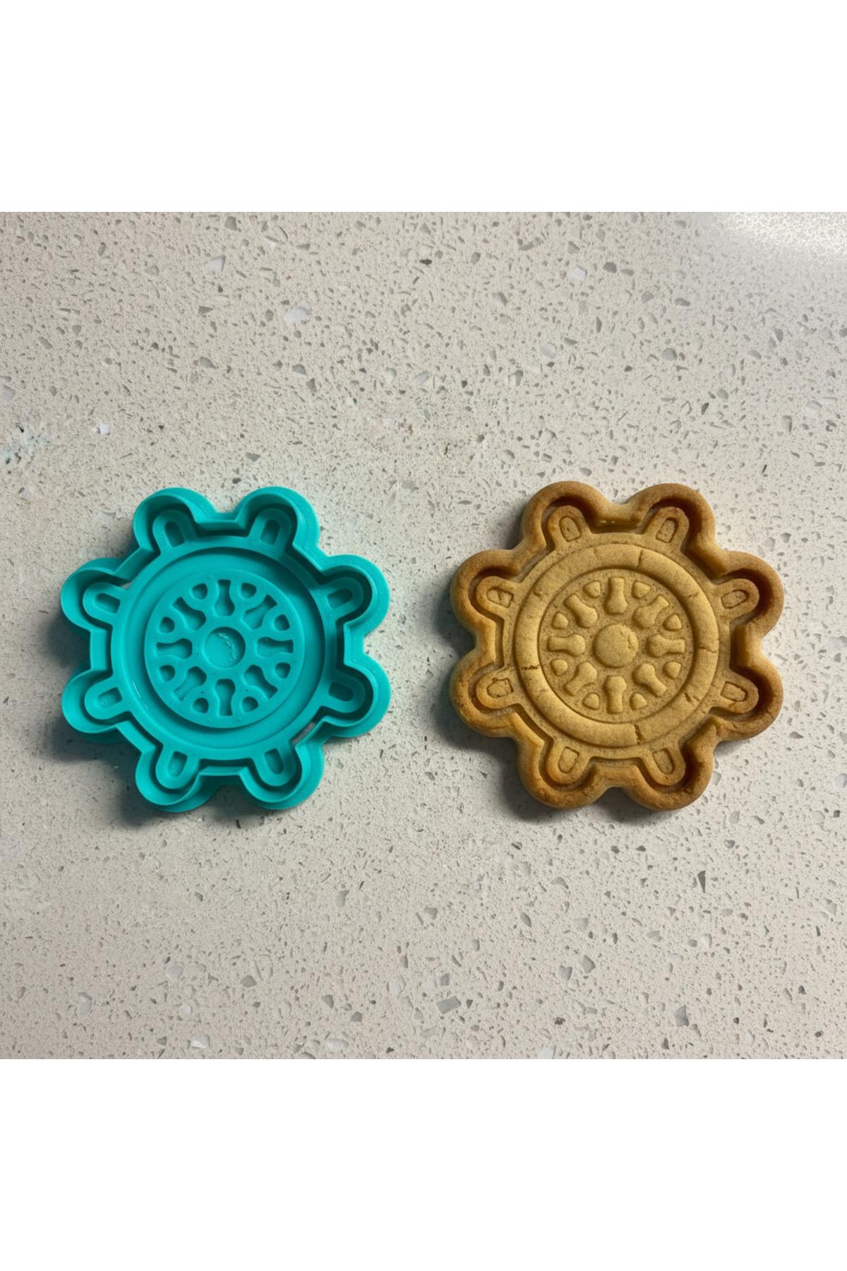 Dümen Kurabiye Kalıbı ve Damga Seti | Denizcilik, Macera Temalı | Şeker Hamuru, Kil Şekillendirici | Craftelle 3D Kurabiye Kalıbı