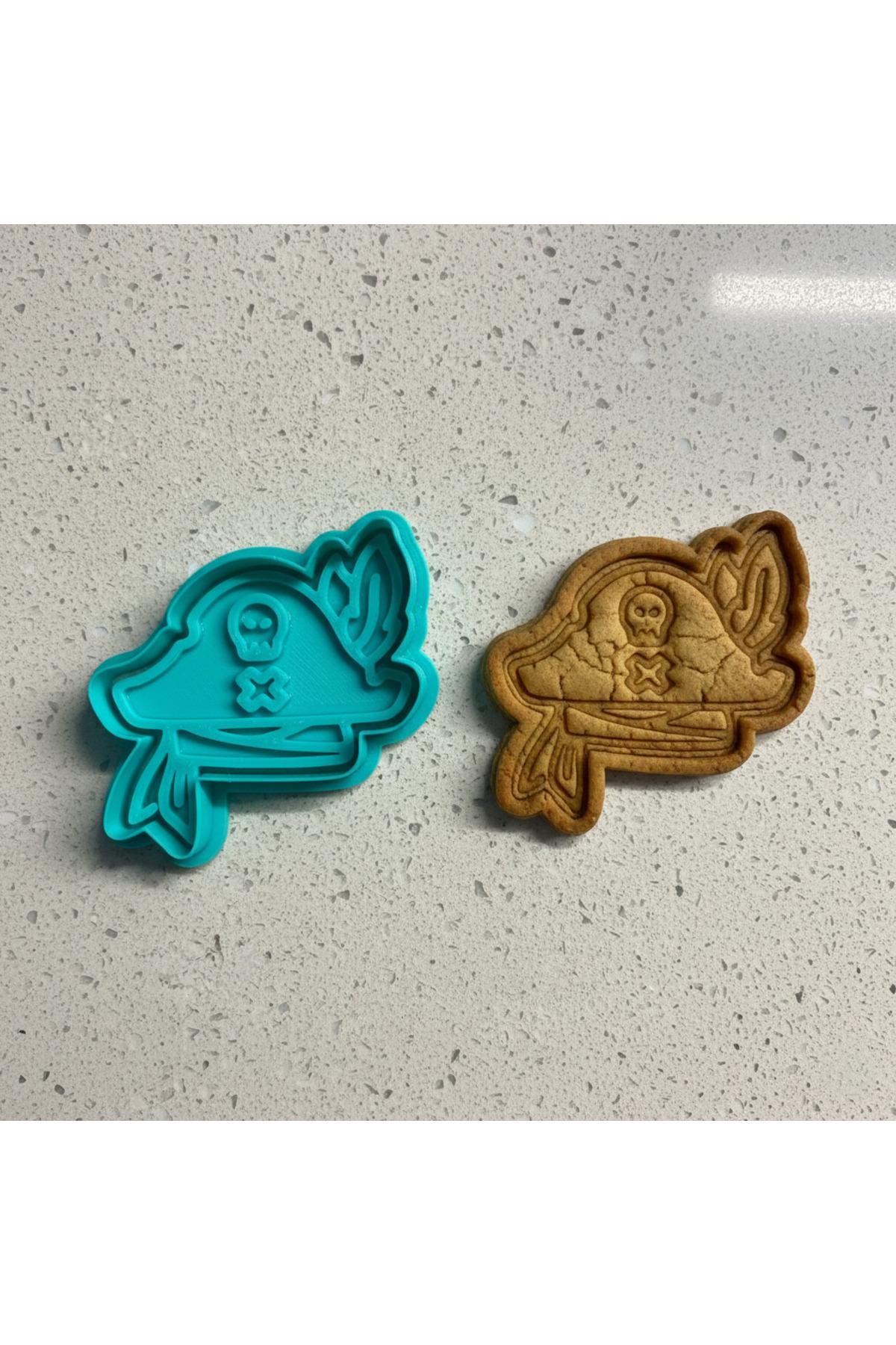 Korsan Bandanası Kurabiye Kalıbı ve Damga Seti | Denizci, Macera Temalı | Şeker Hamuru | Kil Hamuru | Craftelle 3D Kurabiye Kalıbı