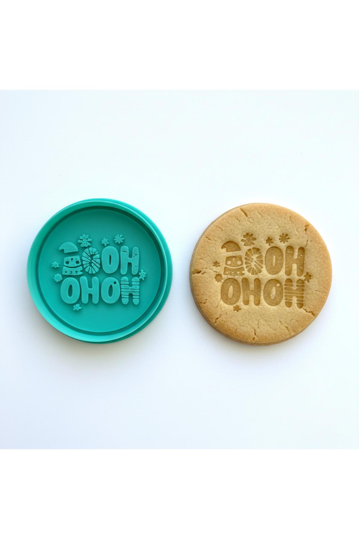HO HO HO Yazılı Kurabiye Kalıbı | Noel Baba Sesi Temalı | Yılbaşı, Kış Partisi | Şeker Hamuru | Craftelle 3D Kurabiye Kalıbı