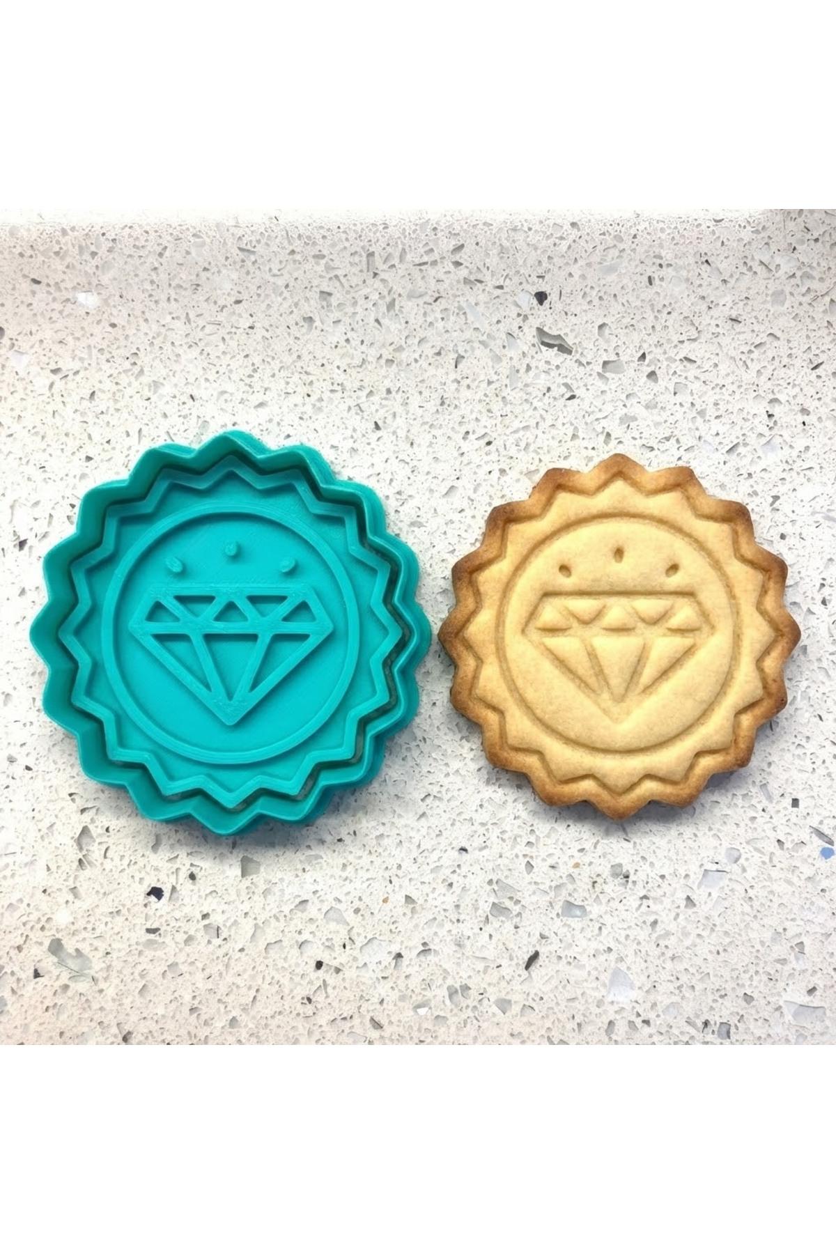 Mücevher Kesim Elmas Figürlü Kurabiye Kalıbı | Kil ve Şeker Hamuru Şekillendirici | Craftelle 3D Kurabiye Kalıbı