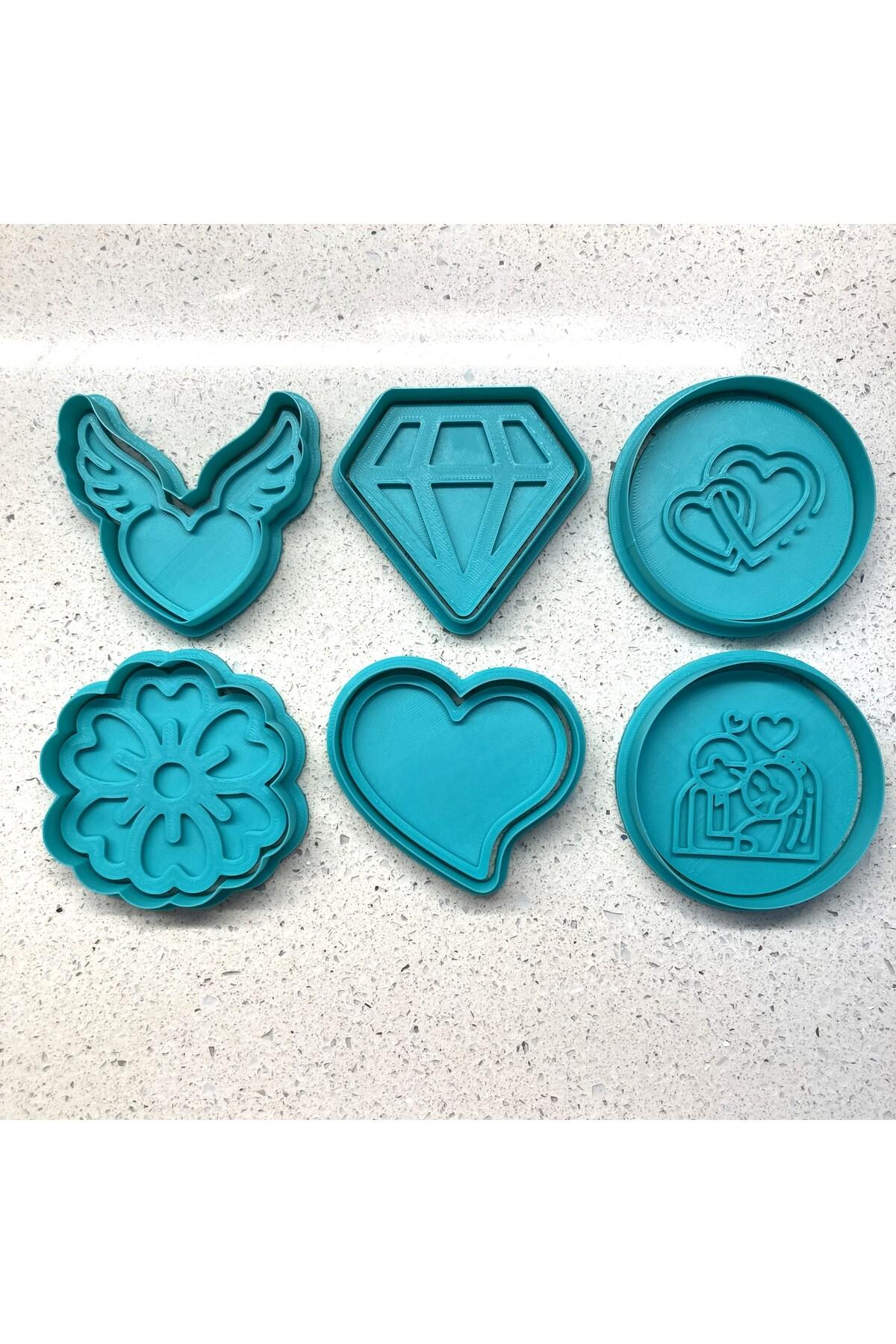 6'lı Romantik Yolculuk Kurabiye Kalıbı Seti | Düğün ve Sevgililer Günü Özel | Craftelle 3D Kurabiye Kalıbı