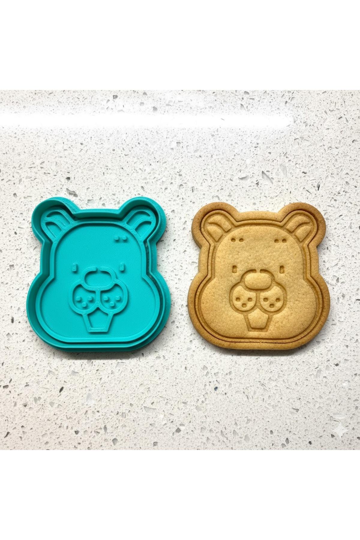 Mutlu Kunduz Figürlü Kurabiye Kalıbı | Orman Hayvanları Damga Seti | Hamur, Oyun Hamuru ve Kil | Craftelle 3D Kurabiye Kalıbı